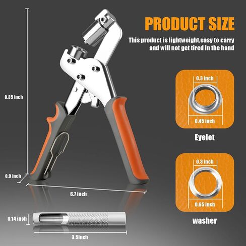 Grommet Tool Kit, Handheld Grommet Pliers with 600PCS 3/8 Inch Grommets, Heavy Duty Grommet Kit, Eyelet Pliers Kit for DIY Banner Tarp Leather Repair and Installation in Saudi Arabia