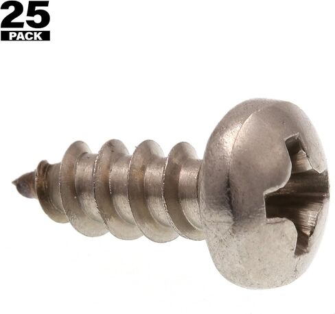 برغي من الصفائح المعدنية Prime-Line 9019149، ذاتي التنصت، رأس مقلاة فيليبس، #6 × 3/8 بوصة، فولاذ مقاوم للصدأ درجة 18-8، عبوة من 25 قطعة in Saudi Arabia
