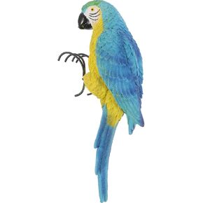 Yardwe Outdoor Simulated Macaw Garden Decoration Swan Artificial Parrot Figurine Outdoor Planter Pot Flower Pot Cute Bird Statue Outdoor Home Decor Models Accessories Iron Desk Red