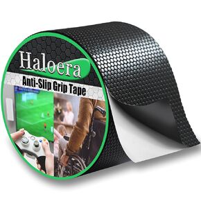 شريط قبضة مطاطي من Haloera للمقبض المضاد للانزلاق - شريط مقاوم للماء غير كاشط للداخل والخارج، أسطح الاتصال أكثر أمانًا وراحة وتقليل الضوضاء وقابل للتخصيص - (أسود، 2 بوصة × 10 قدم)