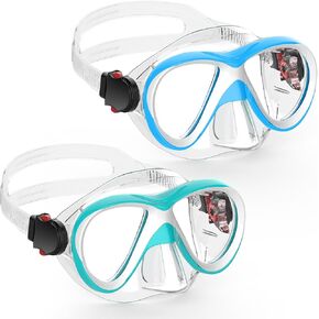 Kids Swim Swimming Goggles, Snorkel Diving Mask for Youth w/Nose Cover