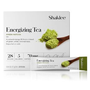 Shaklee Energizing Tea Pomegranate Flavor - Antioxidant-Rich Blend of Green, White, and Red Teas for Gentle Energy Lift - Energy Boost On-the-Go Packets - Hot or Cold - 28 Servings