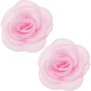 ECSiNG 2Pcs Rose Flower Shoe Clips Rose Shoe Buckles Shoes Decorative Charms Removable Shoe Buckle Accessories for Women Lady Girls 6.5cm
