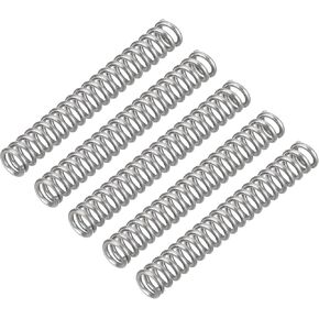 uxcell 5Pcs Compression Spring, Wire Diameter 0.039", OD 0.24", Free Length 1.97" 304 Stainless Steel Coil Mechanical Compressed Spring, Silver