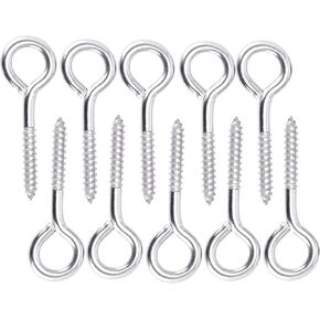 Bolt Dropper Eye Hooks Screws - Stainless Lag Screw Eye Bolts - Heavy Duty Eye Screws for Wood - Indoor/Outdoor Use - 3.6 Inches Long - Set of 10