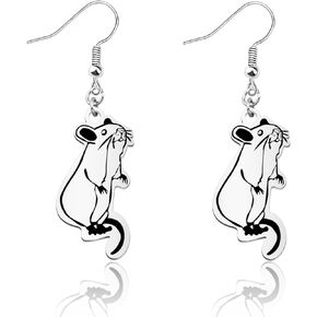 OKEYCH Rat Lover Gift Rat Stud Earrings Who Loves Rats Jewelry Rat Mom Gift Pet Mouse Animals Gift