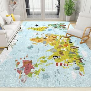 Cartoon Whale Anchor Area Rugs,3x5ft, Funny Cute Sea Animals Area Rugs Non-Slip Easy to Clean Blue Carpet Suitable for Children Young Adults for Living Room Bedroom Bathroom Modern Home Decor