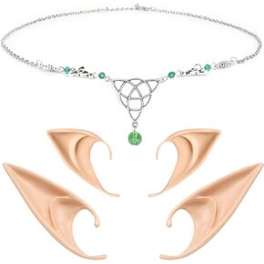 طقم غطاء للرأس بتصميم أذني قزم مع خماسية من فريش مي - عصابة رأس متدلية على شكل أذني قزم وسلسلة رأس من الخرز الكريستالي على شكل أذن in Kuwait