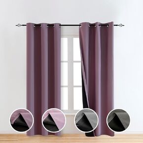 100% Blackout Curtains for Bedroom,Black Out Curtains for Living Room,Room Darkening Curtains 84 Inches Long,Bedroom Curtains Long Curtains,Thin Curtains,Dark Grey Curtains,38 Wide,2 Panels