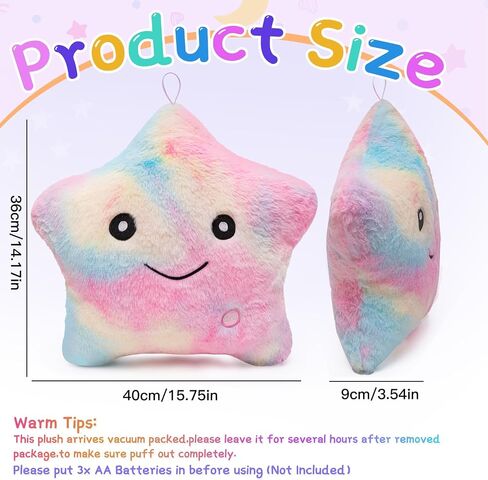 Subao Sensory Toys for Kids with Autism,14" Twinkle Star Plush Toddler Pillow Light Up Toys,Autism Sensory Products,Toddler Travel Soft Toys,Birthday Xmas Gifts for Boys Girls Age 3 4 5 6 7 8 9 Blue in Saudi Arabia