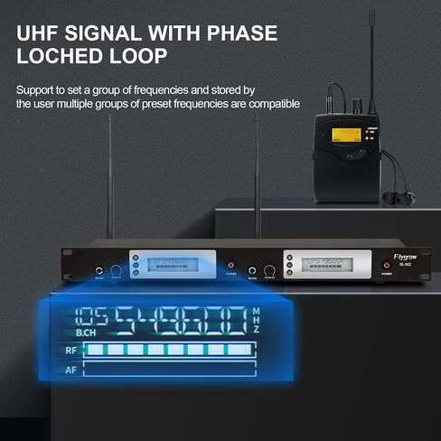 Pro UHF Wireless in Ear Monitor System, Metal IEM Stereo System Transmitter and Bodypack Receiver, 80 Adjustable Frequencies,164ft Range, Ideal for Studio, Guitar, Band Performance in Saudi Arabia