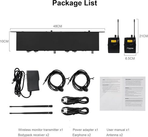 Pro UHF Wireless in Ear Monitor System, Metal IEM Stereo System Transmitter and Bodypack Receiver, 80 Adjustable Frequencies,164ft Range, Ideal for Studio, Guitar, Band Performance in Saudi Arabia