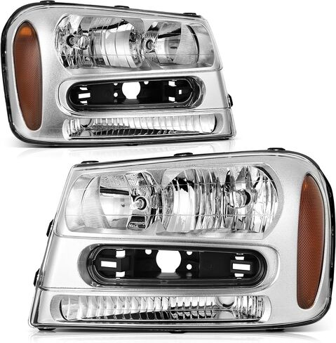 AUTOSAVER88 Headlights Assembly Compatible with 2002-2009 Trailblazer W/Full Width Grille Amber Reflector(Except Compatible with 2006-2009 LT models) in Saudi Arabia