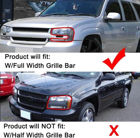 AUTOSAVER88 Headlights Assembly Compatible with 2002-2009 Trailblazer W/Full Width Grille Amber Reflector(Except Compatible with 2006-2009 LT models) in Saudi Arabia