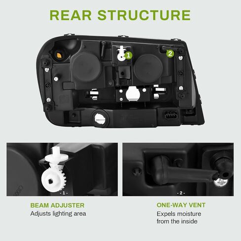AUTOSAVER88 Headlights Assembly Compatible with 2002-2009 Trailblazer W/Full Width Grille Amber Reflector(Except Compatible with 2006-2009 LT models) in Saudi Arabia