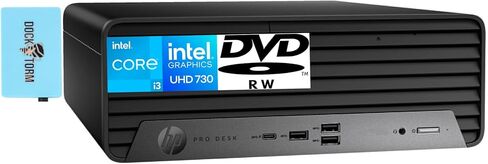 HP Pro SFF 400 G9 Business Mini Desktop (Quad-Core Intel i3-12300, 8GB RAM, 1TB PCIe SSD, Intel UHD 730, HDMI, USB 3.2, Display Port, DVD-RW, RJ-45, Win10P) w/USB Keyboard, USB Mouse & DKZ Hub in Saudi Arabia