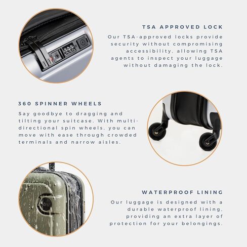BÄRA Hardside Collapsible 20 Inch Carry On Luggage - 360 Spinner Wheels, TSA Approved Lock, Water Resistant Expandable Suitcase, Impact Resistant International Carry On Hardshell Suitcase, Silver in Saudi Arabia