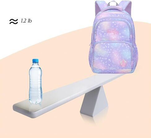 Dorlubel Girls Princess حقيبة ظهر للمدرسة الابتدائية، حقيبة ظهر مطبوعة على شكل قلب لطيفة للأطفال في مرحلة ما قبل المدرسة مع حقيبة غداء وحقيبة أقلام (شكل قلب أرجواني) in Kuwait