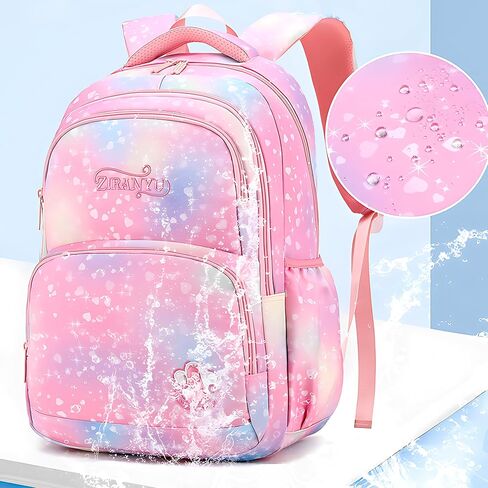 Dorlubel Girls Princess حقيبة ظهر للمدرسة الابتدائية، حقيبة ظهر مطبوعة على شكل قلب لطيفة للأطفال في مرحلة ما قبل المدرسة مع حقيبة غداء وحقيبة أقلام (شكل قلب أرجواني) in Kuwait