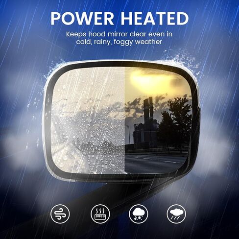 Chrome Hood Mirrors Assembly (Driver and Passenger Sides) Fit for Freightliner Cascadia 2018 2019 2020-New Pair in Saudi Arabia