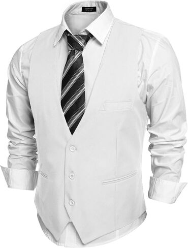 COOFANDY Men's Formal Suit Vest Slim Fit Casual Business Dress Waistcoat Vest in Kuwait