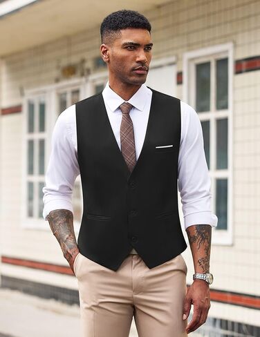 COOFANDY Men's Formal Suit Vest Slim Fit Casual Business Dress Waistcoat Vest in Kuwait
