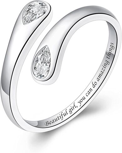 Jinlou Cross Faith Ring 925 Sterling Silver Jewelry Adjustable Simple Wrap Open Band Ring for Women Daughter Girlfriend in Saudi Arabia