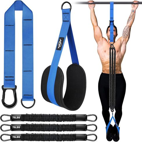 Pull Up Assistance Bands, Heavy Duty Assisted Pull Up Bands for Pull Up Assist, Adjustable Weight/Size with Fabric Feet Mats, Upgrade Pull Up Assist Bands for Strength Training in Kuwait