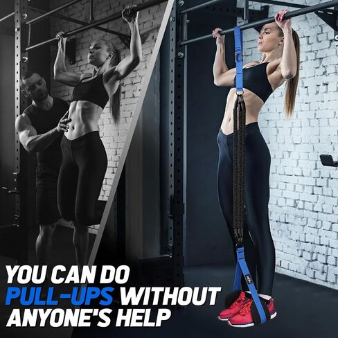 Pull Up Assistance Bands, Heavy Duty Assisted Pull Up Bands for Pull Up Assist, Adjustable Weight/Size with Fabric Feet Mats, Upgrade Pull Up Assist Bands for Strength Training in Kuwait