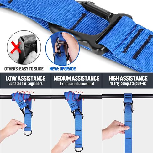 Pull Up Assistance Bands, Heavy Duty Assisted Pull Up Bands for Pull Up Assist, Adjustable Weight/Size with Fabric Feet Mats, Upgrade Pull Up Assist Bands for Strength Training in Kuwait