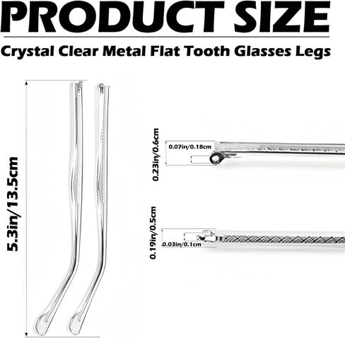 1 Pair Metal Eyeglass Replacement Arm, Eyewear Frame Temple Replacement Universal Sunglasses Arm Legs Replacement for Thin Metal Glasses, Sunglasses（Clear） in Kuwait