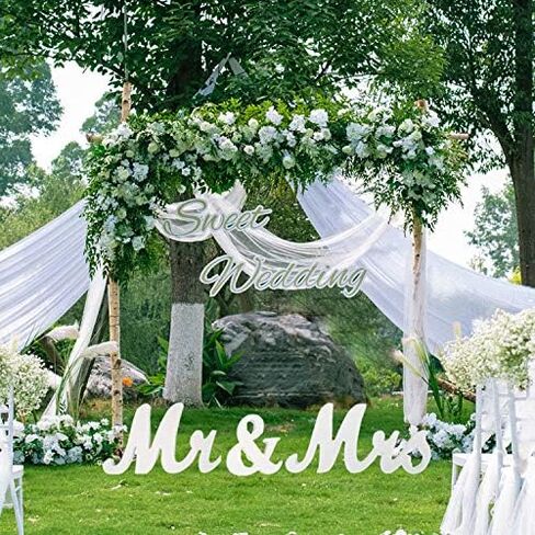 Wedding Decorations,Gold Mr and Mrs Signs Wedding Sweetheart Table Decorations, Wooden Freestanding Letters Wedding Shower Gift in Kuwait