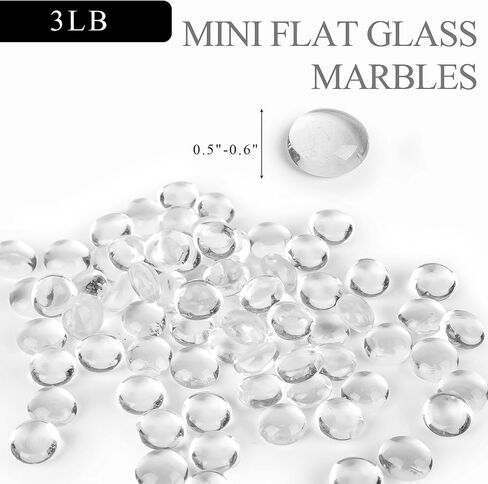 FUTUREPLUSX 3LB Mini Flat Glass Marbles, Mixed Colored Decorative Glass Pebbles Marbles for Vases Fish Tank Rocks Mancala Stones Glass Beads for Aquarium DIY Crafts Vase Fillers (500-550PCS) in Saudi Arabia