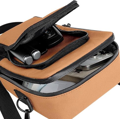 حقيبة كروس صغيرة متينة للاستخدام في الهواء الطلق مقاس 8 × 6 بوصات مع سحاب مقاوم للماء وحزام قابل للتعديل، هدايا رائعة in Kuwait