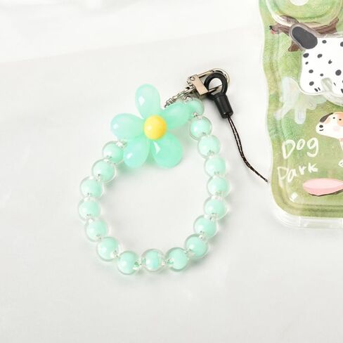 Cell Phone Chain Wrist Strap for Phone Case Keychain Pink Flower Beaded Phone Lanyard Wrist Strap Cell Phone Accessories Bracelet Wristlet Strap for Women Girls Birthday Graduation Gifts for Friends in Saudi Arabia