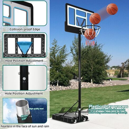 YITAHOME Basketball Hoop Outdoor 10 FT Adjustable, Portable Basketball Goals for Outside, 4.4-10FT Height Adjust, 44in Backboard and 18in Rim in Saudi Arabia