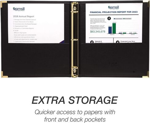 Samsill Classic Collection Executive Presentation 3 Ring Binder/Portfolio Binder، 1 بوصة، حلقة دائرية نحاسية (تحمل 200 ورقة)، عنابي in Saudi Arabia