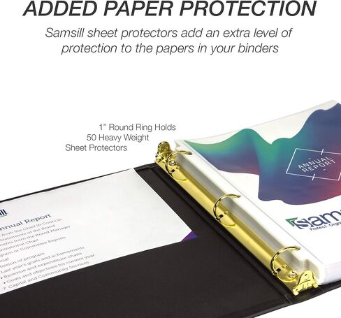Samsill Classic Collection Executive Presentation 3 Ring Binder/Portfolio Binder، 1 بوصة، حلقة دائرية نحاسية (تحمل 200 ورقة)، عنابي in Saudi Arabia