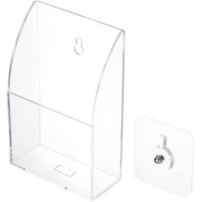 PATIKIL Remote Control Holder, 6.5 x 4.1 x 14cm Acrylic Wall Mount Caddy Organizer 1-Slot Media Storage Box for Home Office, Clear in Saudi Arabia