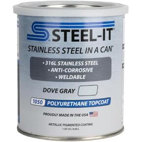 Steel-It 1012Q Polyurethane Topcoat, Weldable, Superior Anticorrosion Coating - Black (1 Quart)