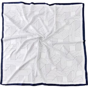 JN&LULU Women's satin square scarf Fashion pattern large hair scarf wrap headscarf 35" x 35"