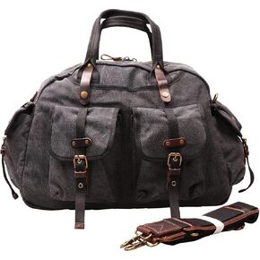 IBLUE Travel Duffel Bags For Men Women Waterproof Canvas Outdoor Sport Handbag With Wet Pocket Shoulder Strap, D1094 (A1, 21in)