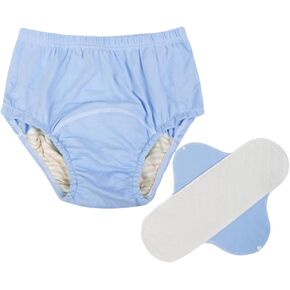 Leak-Proof Diapers,Diapers for The Elderly and Women,Washable,Incontinence Underwear Pure Cotton,Reusable,Grey