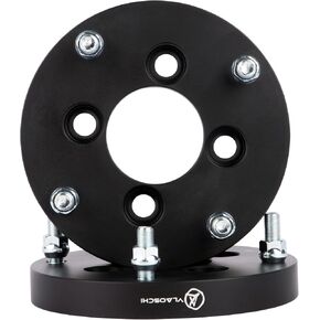 فواصل عجلة VLAOSCHI باللون الأسود مقاس 4x110 إلى 4x156 ATV مقاس 1.25 بوصة مع مسامير مقاس 12x1.5 متوافقة مع Honda-Suzuki-Yamaha-Kawasaki 4 العروة لـ Foreman Rincon Rancher Kodiak Grizzly King Quad - حزمة من 4 قطع