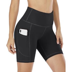 IUGA Biker Shorts Women 6" Workout Shorts Women with Pockets High Waisted Yoga Running Gym Spandex Compression Shorts