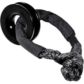 FizLig Winch Snatch Recovery Ring - Synthetic Winch Rope | Snatch Ring Soft Shackle | Winch Accessories for UTV ATV SUV Truck Recovery (41000 lb, Red Ring & Red Shackle)