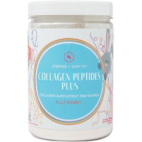 Strong + Sexy Fit Collagen Peptides Plus Powder with Hyaluronic Acid and Vitamin C, Women's Hair, Skin, Nails and Joint Support Supplement, Grass Fed Bovine Collagen, Cinnamon Dulce, 20-40 Svg