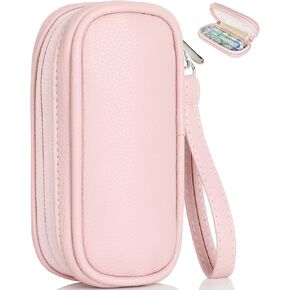 Tampon Holder for Purse, Portable Tampon Bag with Handle,Travel Pads Tampons Pouch, Pu Leather Small Tampon Organizer Case for Feminine Products, Waterproof Period Bags for Women Girls