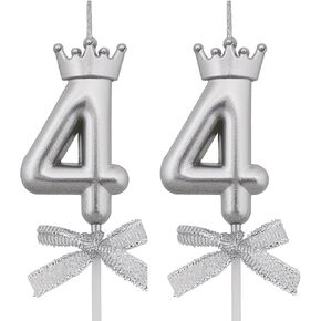 44 شمعة عيد ميلاد، شموع الكيك 44، وردي عيد ميلاد سعيد رقم 44 شموع لتزيين الكيك للرجال والنساء