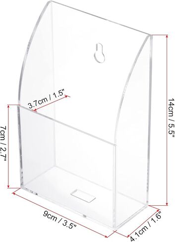 PATIKIL Remote Control Holder, 6.5 x 4.1 x 14cm Acrylic Wall Mount Caddy Organizer 1-Slot Media Storage Box for Home Office, Clear in Saudi Arabia